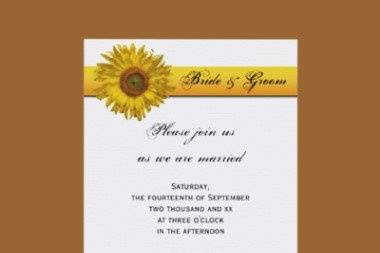 Sunflower on Blue Wedding Invitation
Invite your friends and family to your upcoming nuptials with the pretty Sunflower on Blue Wedding Invitation. Customize it with the personal names of the bride and groom and specific marriage ceremony details. Feel free to change the text, font or paper type to suit your needs. It is currently shown on white linen paper. This classy custom flowery wedding invite features a floral photograph of a yellow sunflower blossom. Perfect for an elegant June, July or August summer, September, October or November fall or sunflower wedding theme.