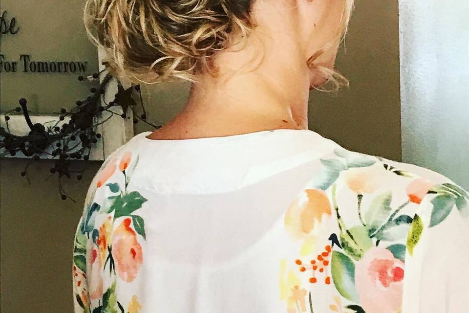 Updo with hair accessory