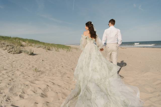 Bride and Groom on the beach.