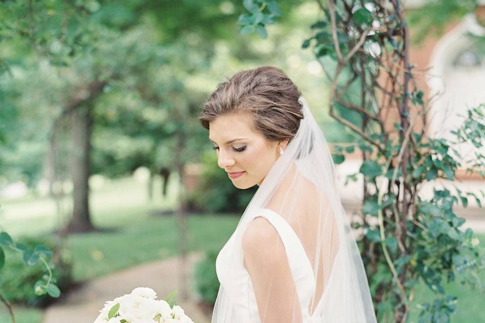 Bride in the Chapel grounds