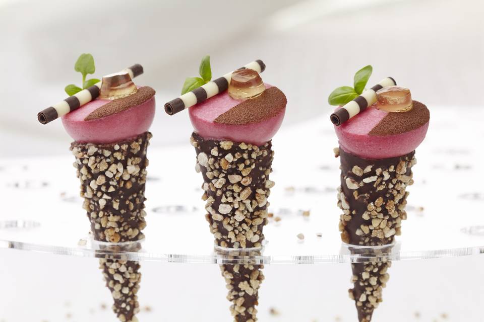 Red Currant Mousse Cones