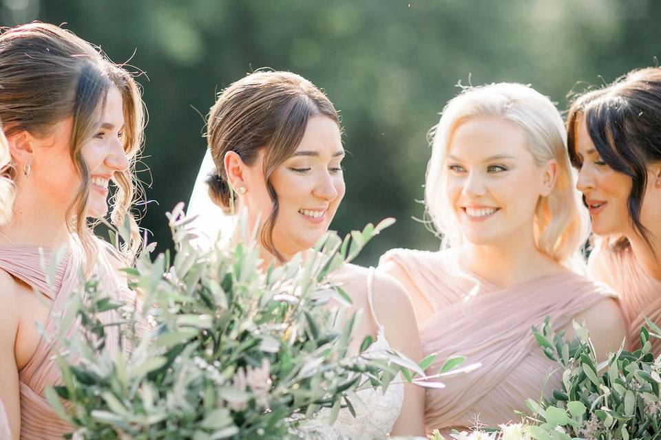 Bride and Bridesmaids