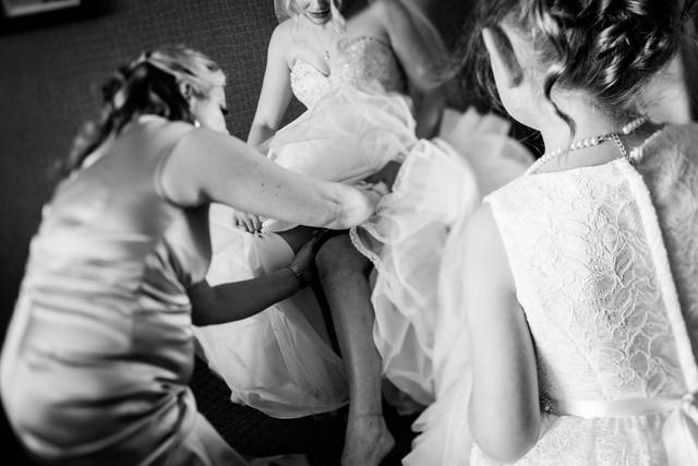 Bride getting ready