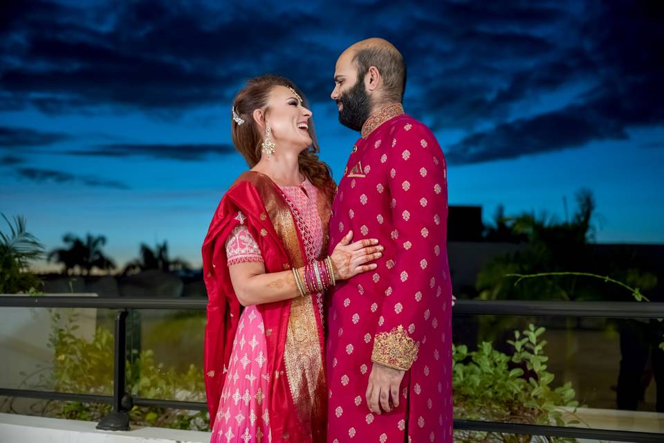 Indian bride and groom