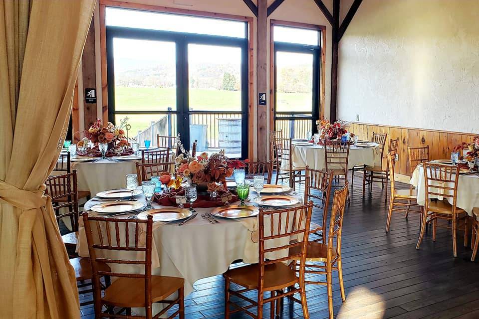 Tables set in the alcove