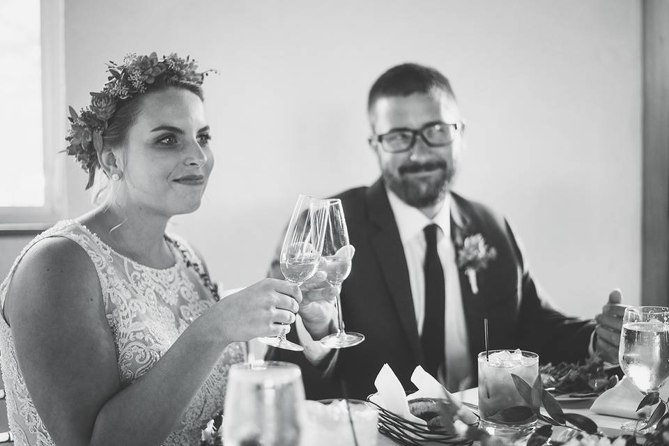 Toasting the newlyweds