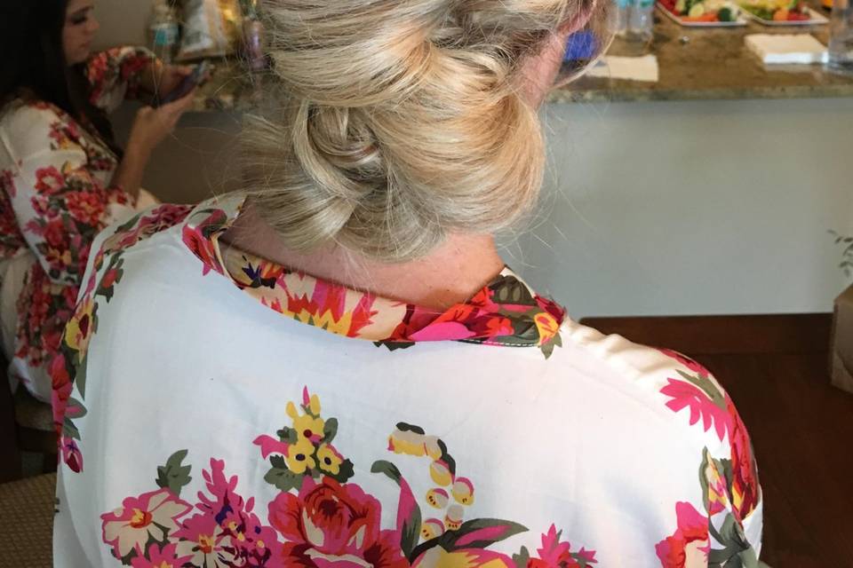 Braid and low updo