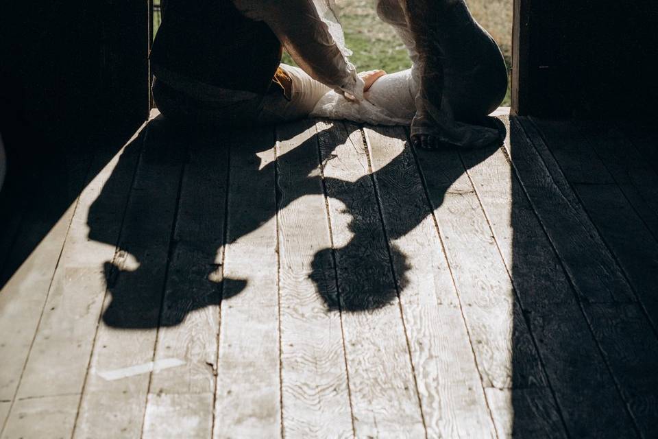 Creative wedding portrait
