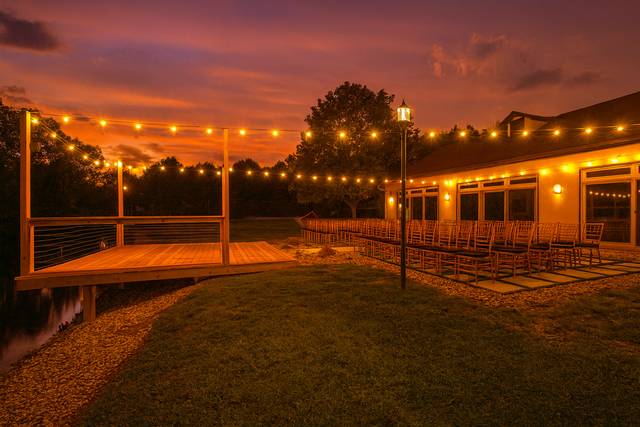 Market lights over the patio a