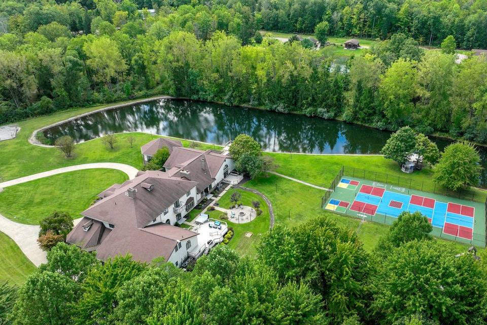 Triple pickle ball courts and