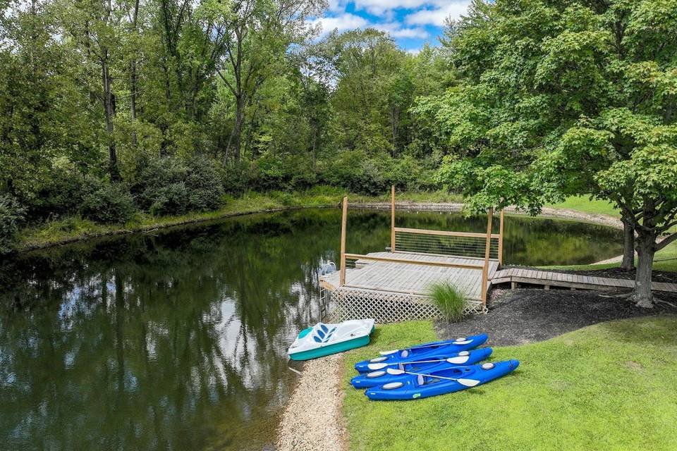3 kayaks and 1 pedal boat!