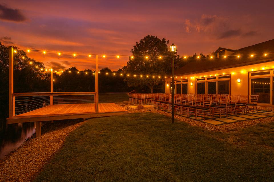 Market lights over the patio a