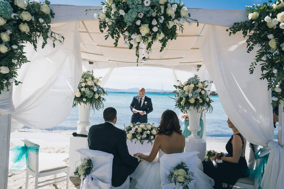 Exchanging vows on the beach