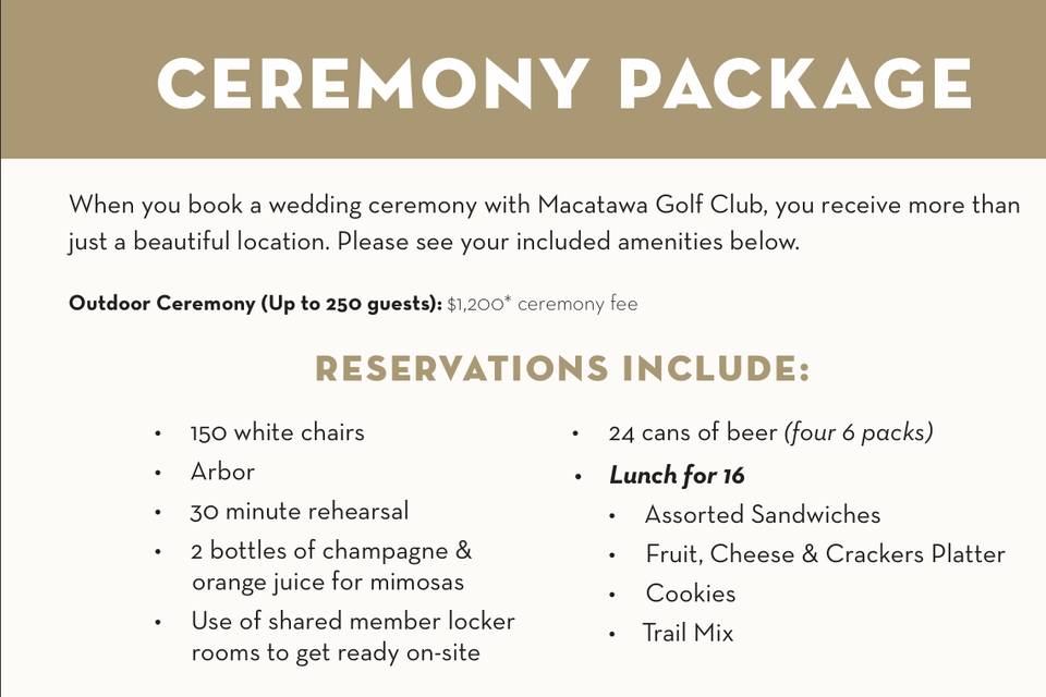 Ceremony Package