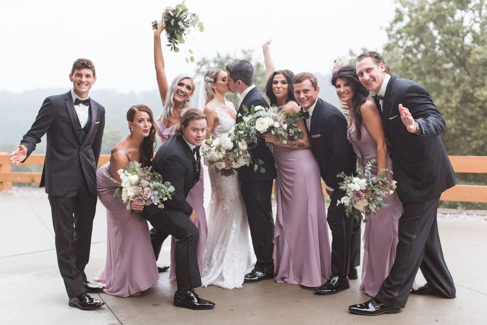 Terrace Bridal Party Portrait