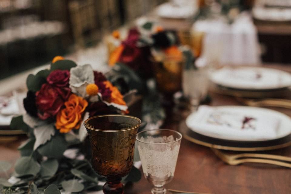 Classy and romantic tablescape