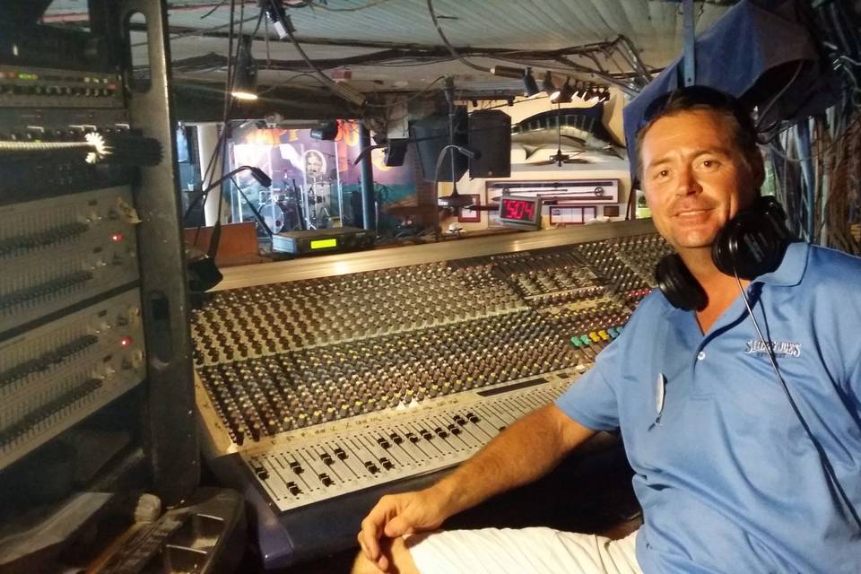 At home in the Sound Engineer booth at Sloppy Joies Bar, Key West , Florida. I was the Entertainment Manager / DJ /MC and Sound Engineer at the world famous watering hole for almost 10 years....and still work there....