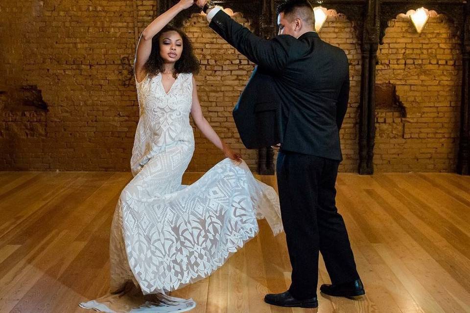 A reception dance rehearsal