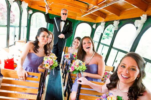 Inside the wedding trolley