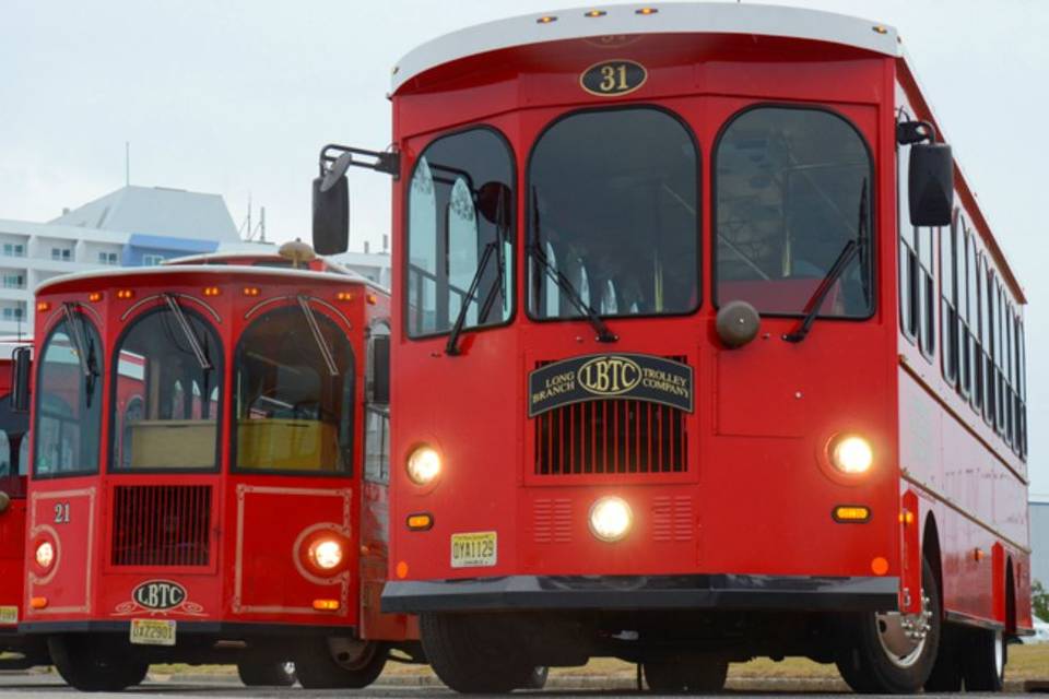 Vintage red trolleys