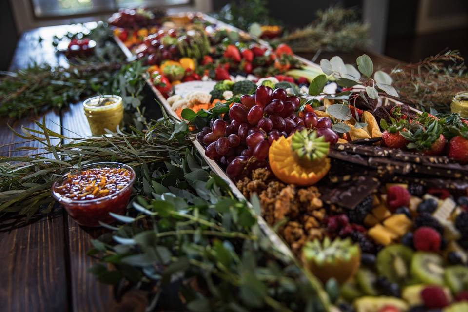 Staged grazing table