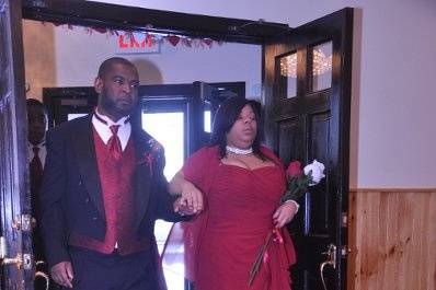 Bridesmaid and groomsman