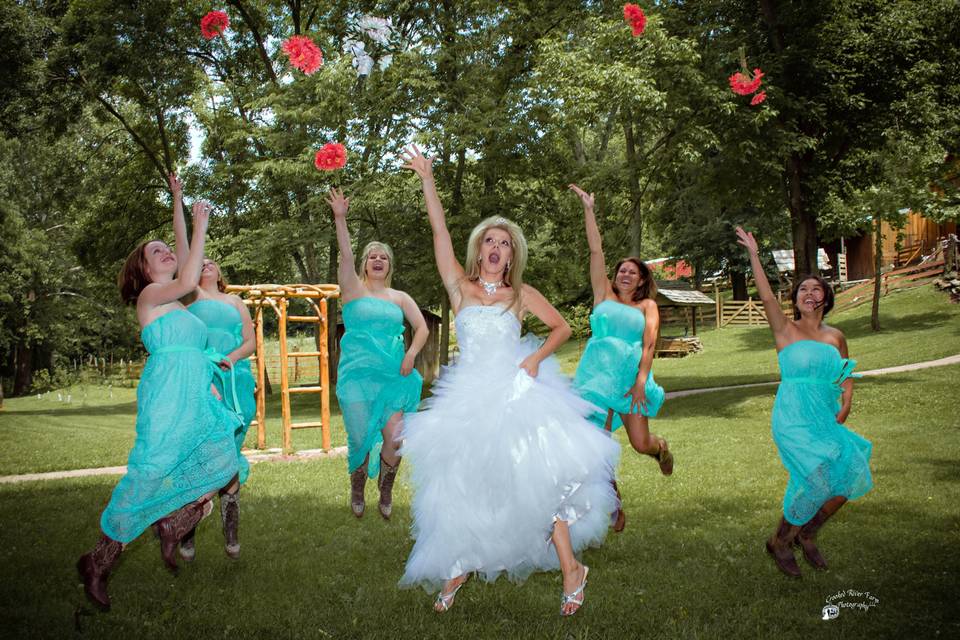 Bride with her bridesmaidPhoto by Crooked River Farm Photography LLC