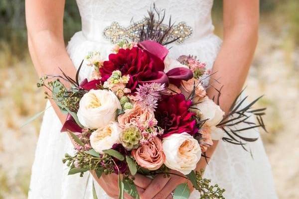 Bride holding the bouquet