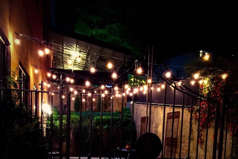 Patio at night