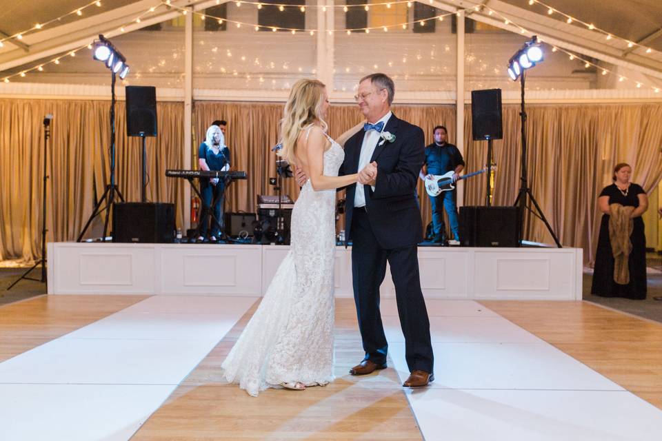 Bride with her father dancing