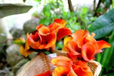 Tropical flowers decorating a Hawaii Wedding