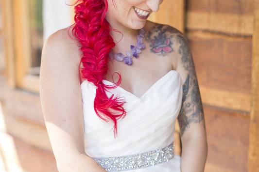 Red haired bride
