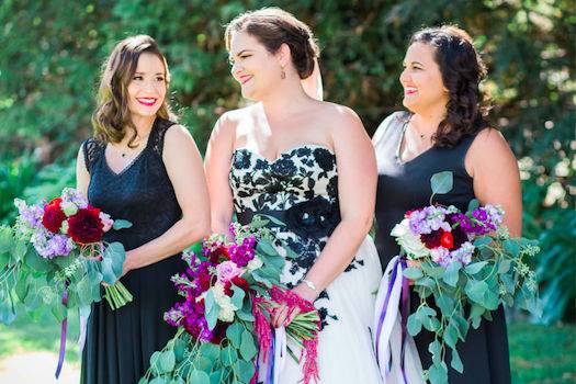 Bride and bridesmaids