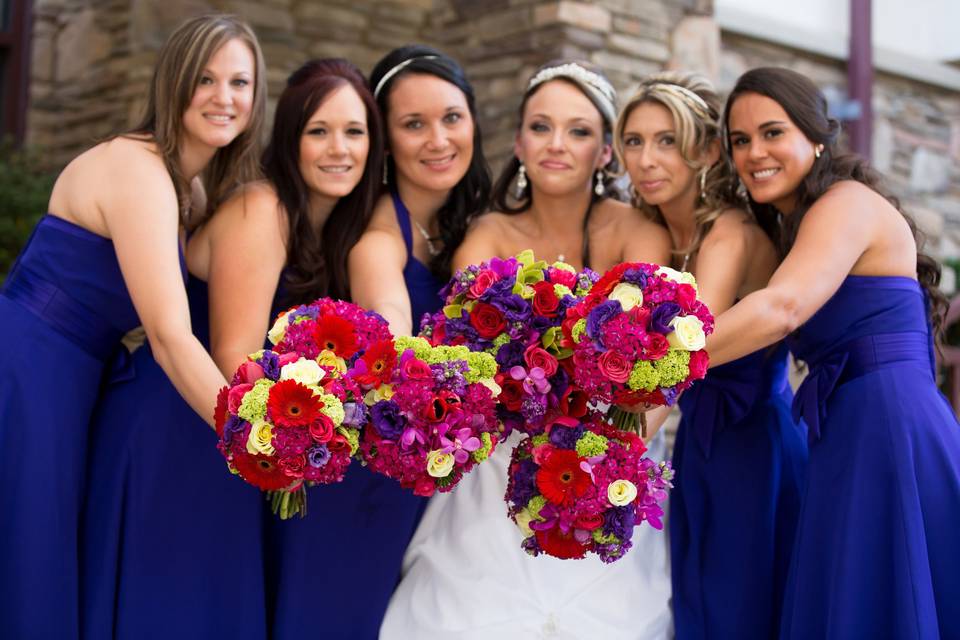 Bride and bridesmaids