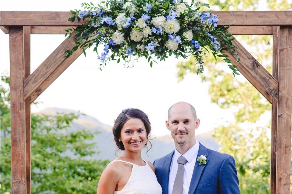 Wooden wedding arch