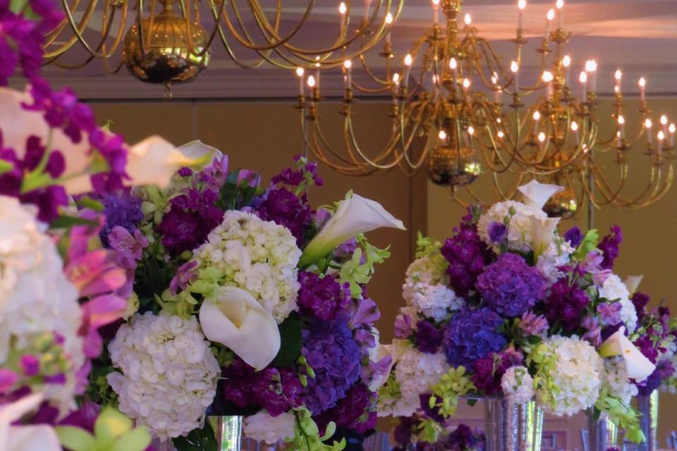 Purple themed reception