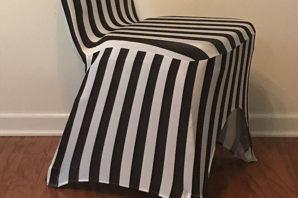 Striped spandex chair covering