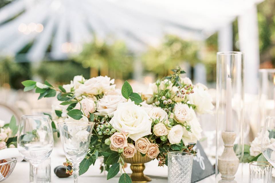 Tented wedding reception