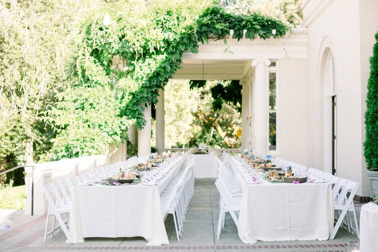 All white dinner reception