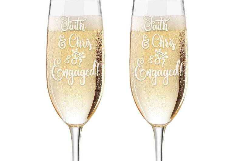 Just Engaged Champagne Flutes