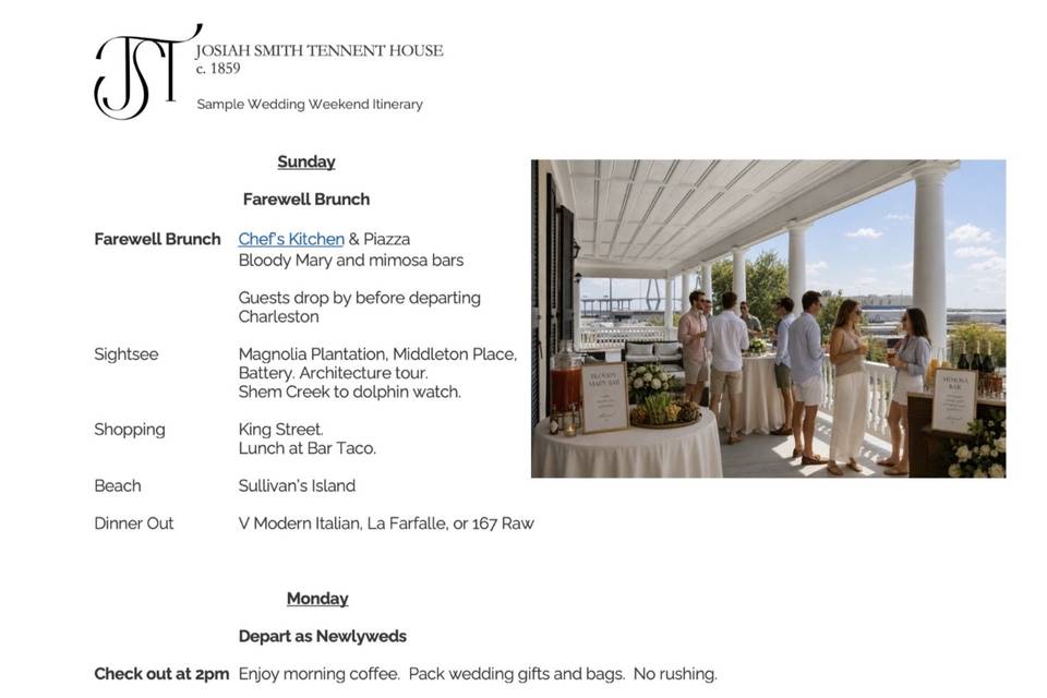 Sunday Itinerary
