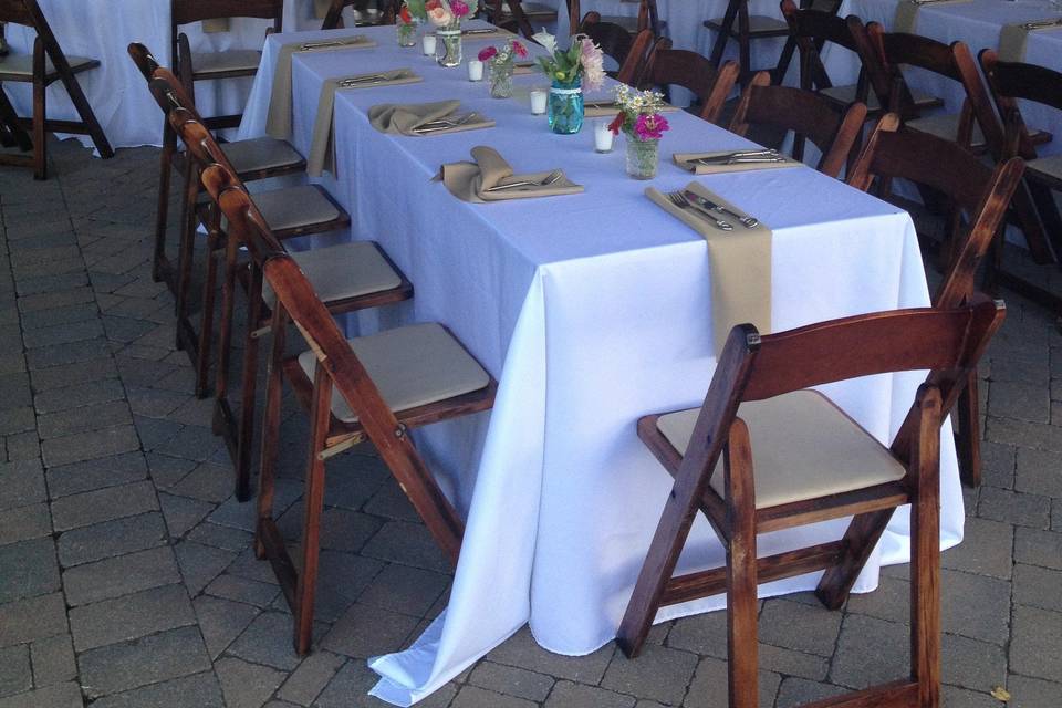 Outdoors under the tent at carnton plantation