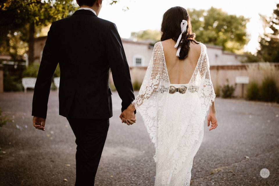 Newlyweds at their reception