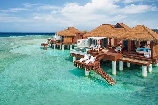 Over Water bungalows in Jamaica, St Lucia