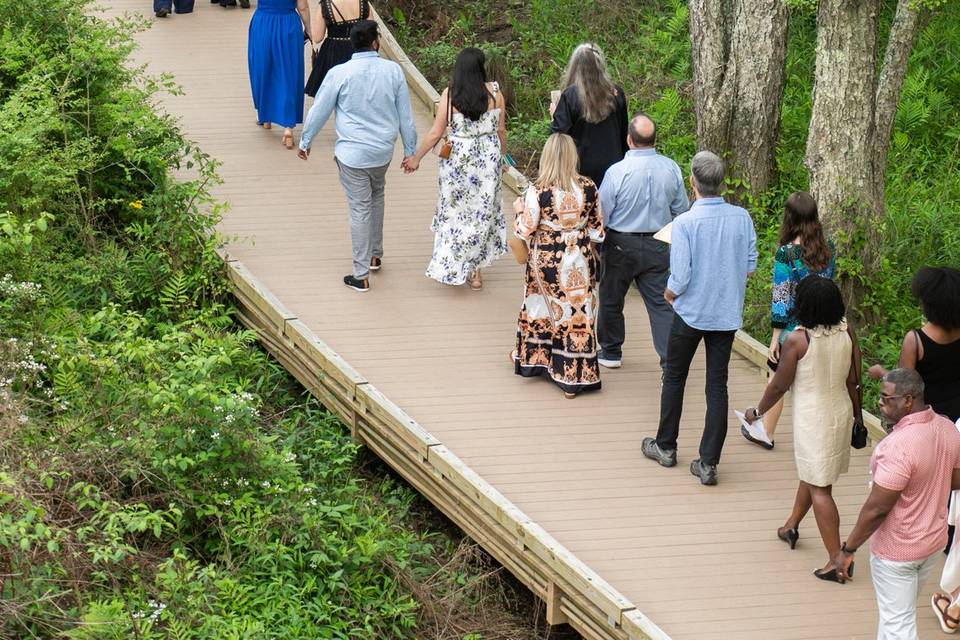 Guests walking the boardwalk