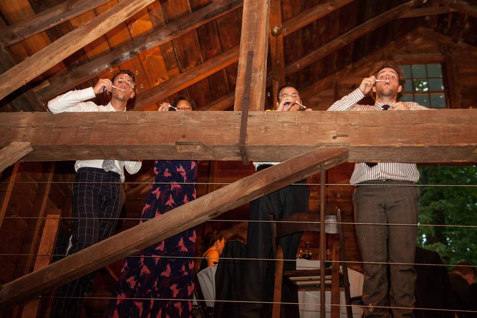 Upper level of the wood barn