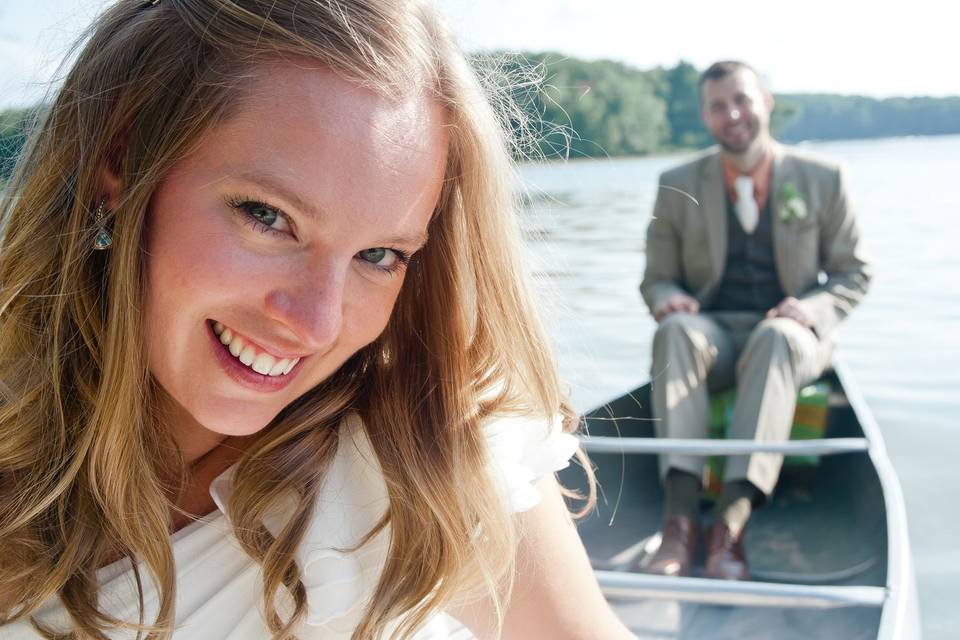 Canoeing on the lake