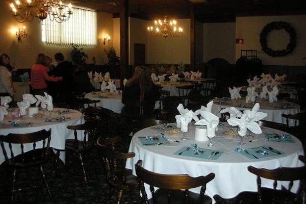 Table set up at baby shower