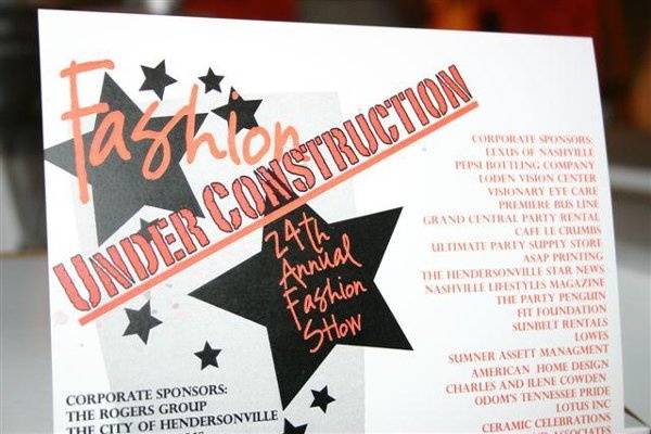 Under Construction Fashion SHow program