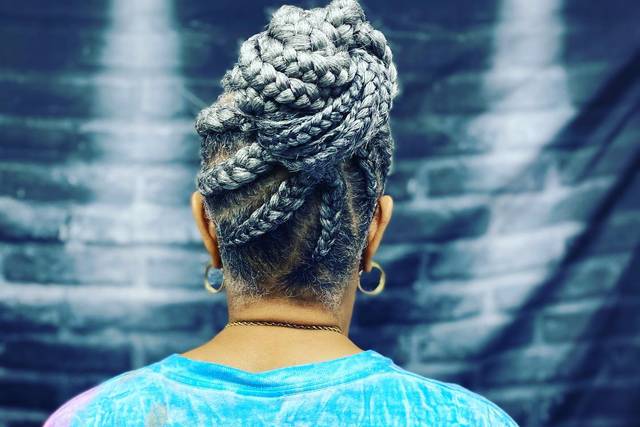 Cornrowed Updo
